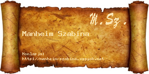 Manheim Szabina névjegykártya